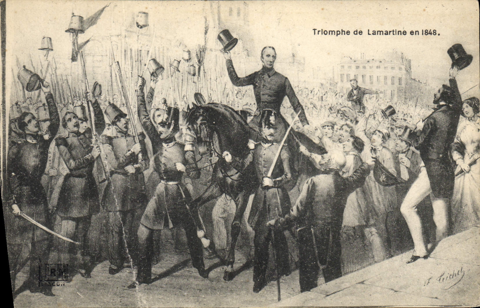 Postal Triunfo de Lamartine en 1848