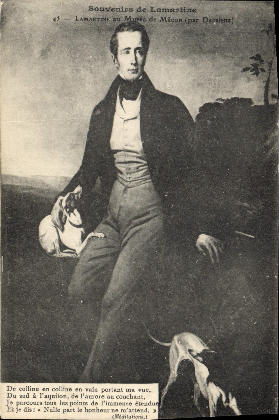 CPA Lamartine au musee de Macon par Decaisne Chien