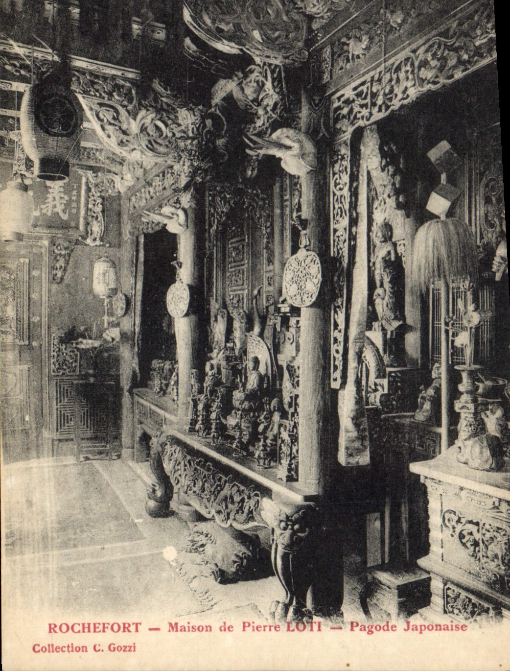 Postal Rochefort Casa de Pierre Parcelar Pagoda japonesa Japón Nipón