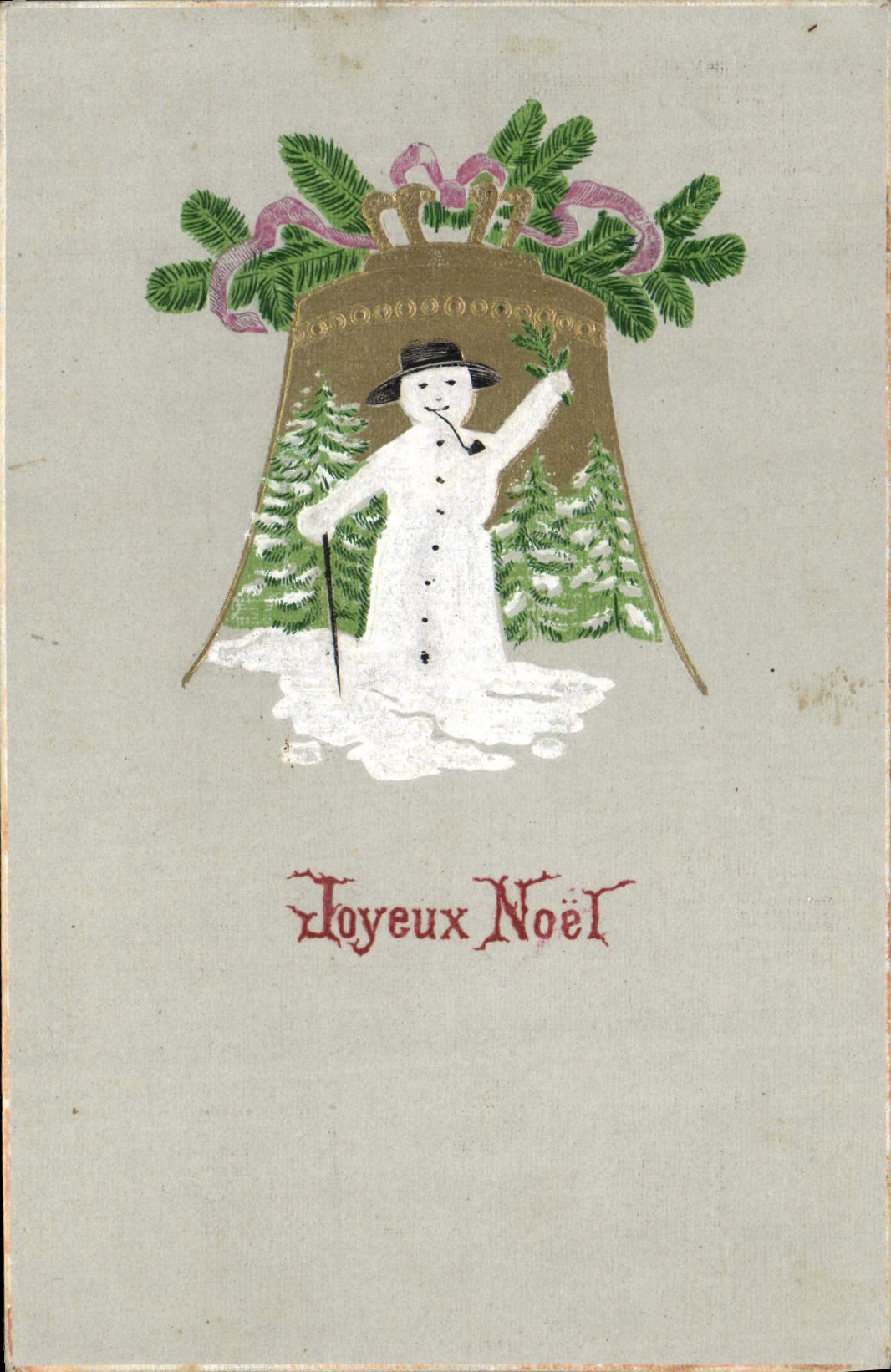 CPA Bonhomme de neige Noel