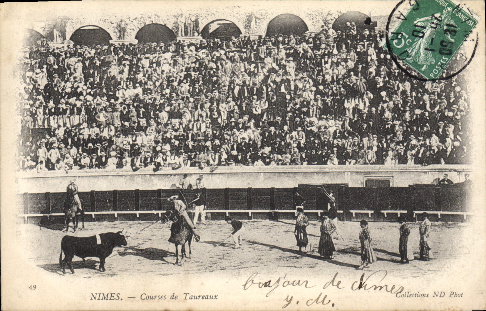 CPA Corrida Course de taureaux Nimes 