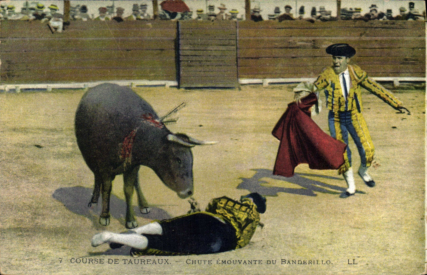 Postal Corrida Corrida de toros Caída mover el banderillo