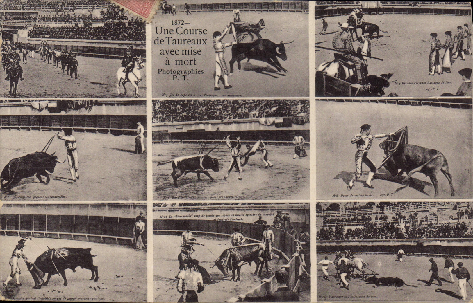Postal Corrida Corrida de toros después de puesta se murió