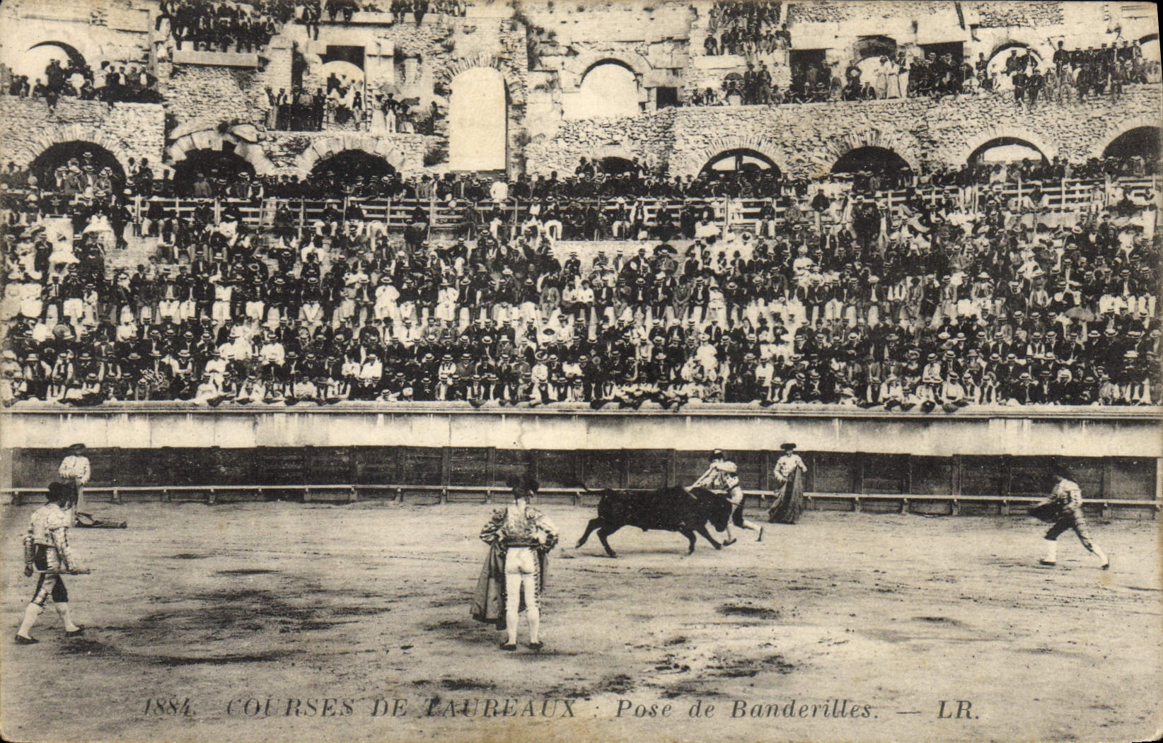 CPA Corrida Course de taureaux Pose de banderilles
