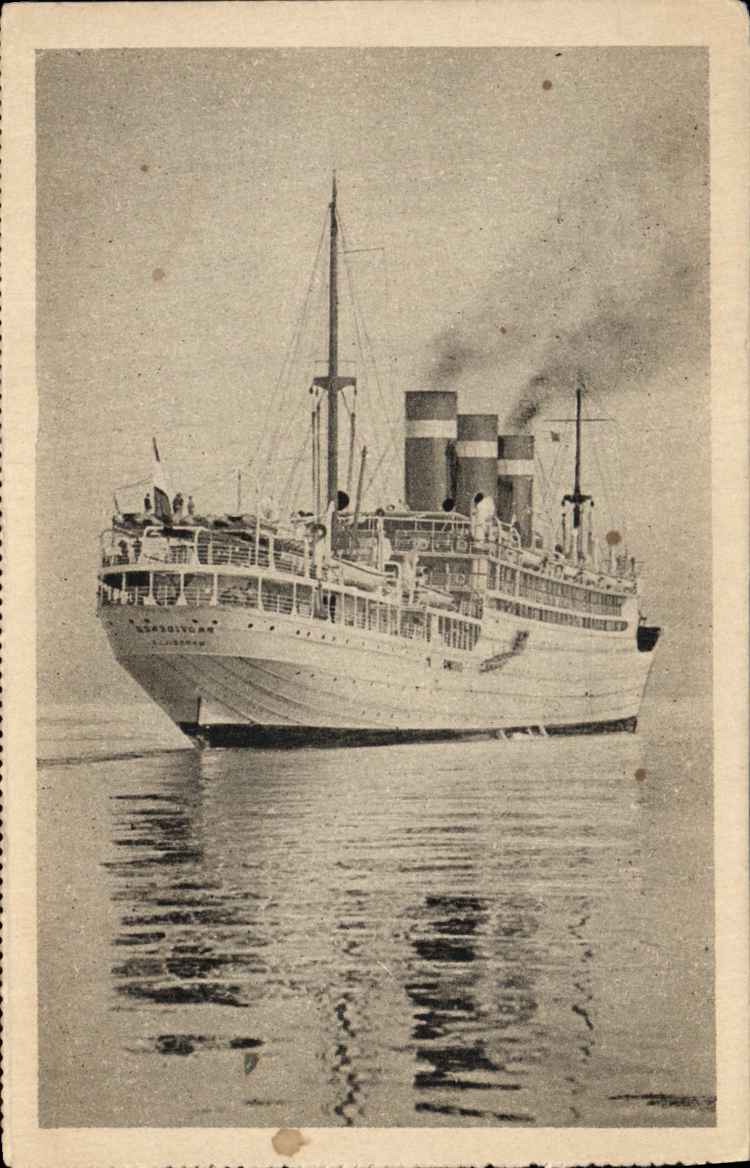 Vintage Postcard Boat Steamer Fabre Line SS Providence