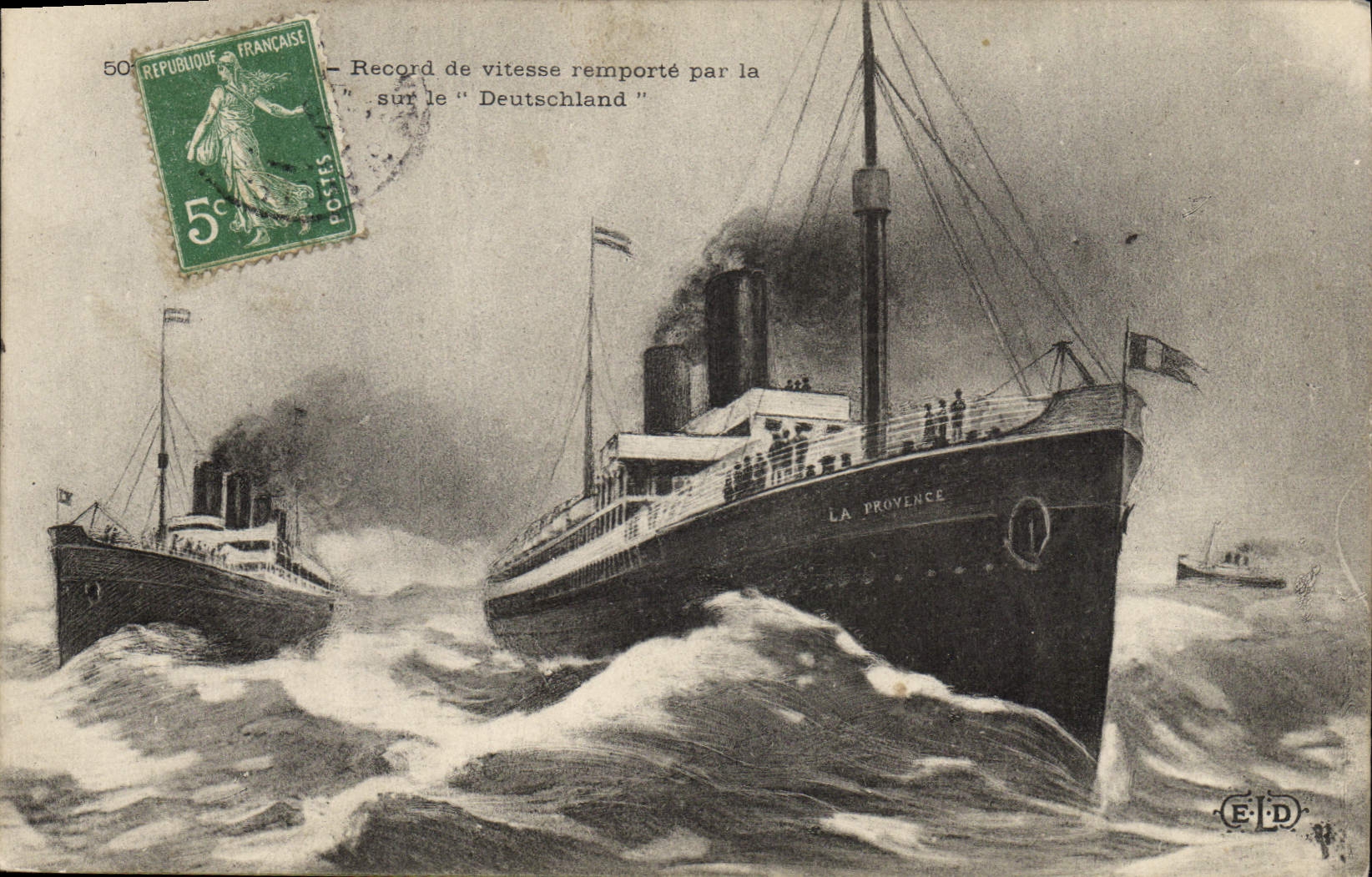 Vintage Postcard Boat Deutschland Steamer