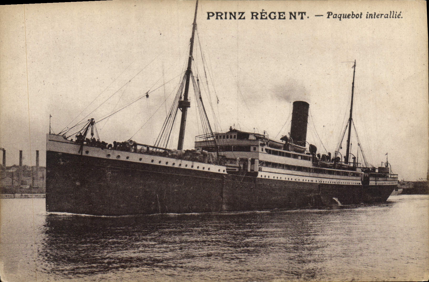 Vintage Postcard Boat interallied Steamer Prinz Regent