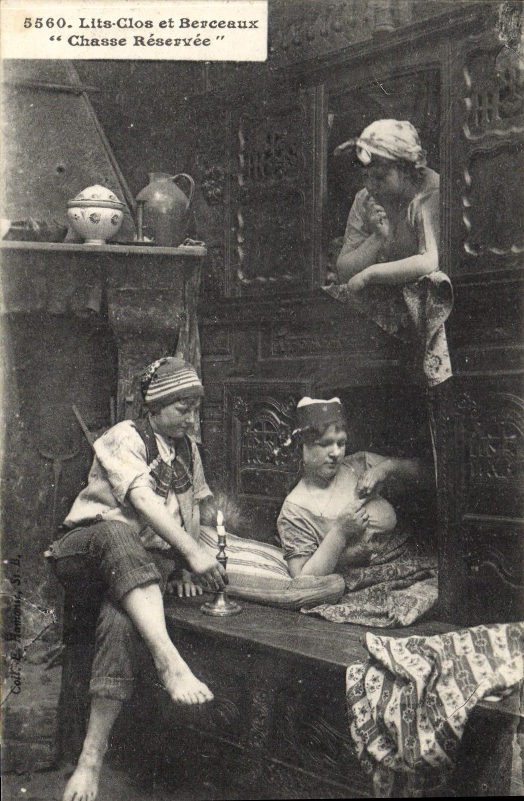 CPA Folklore Lits Clos Chasse reservee 