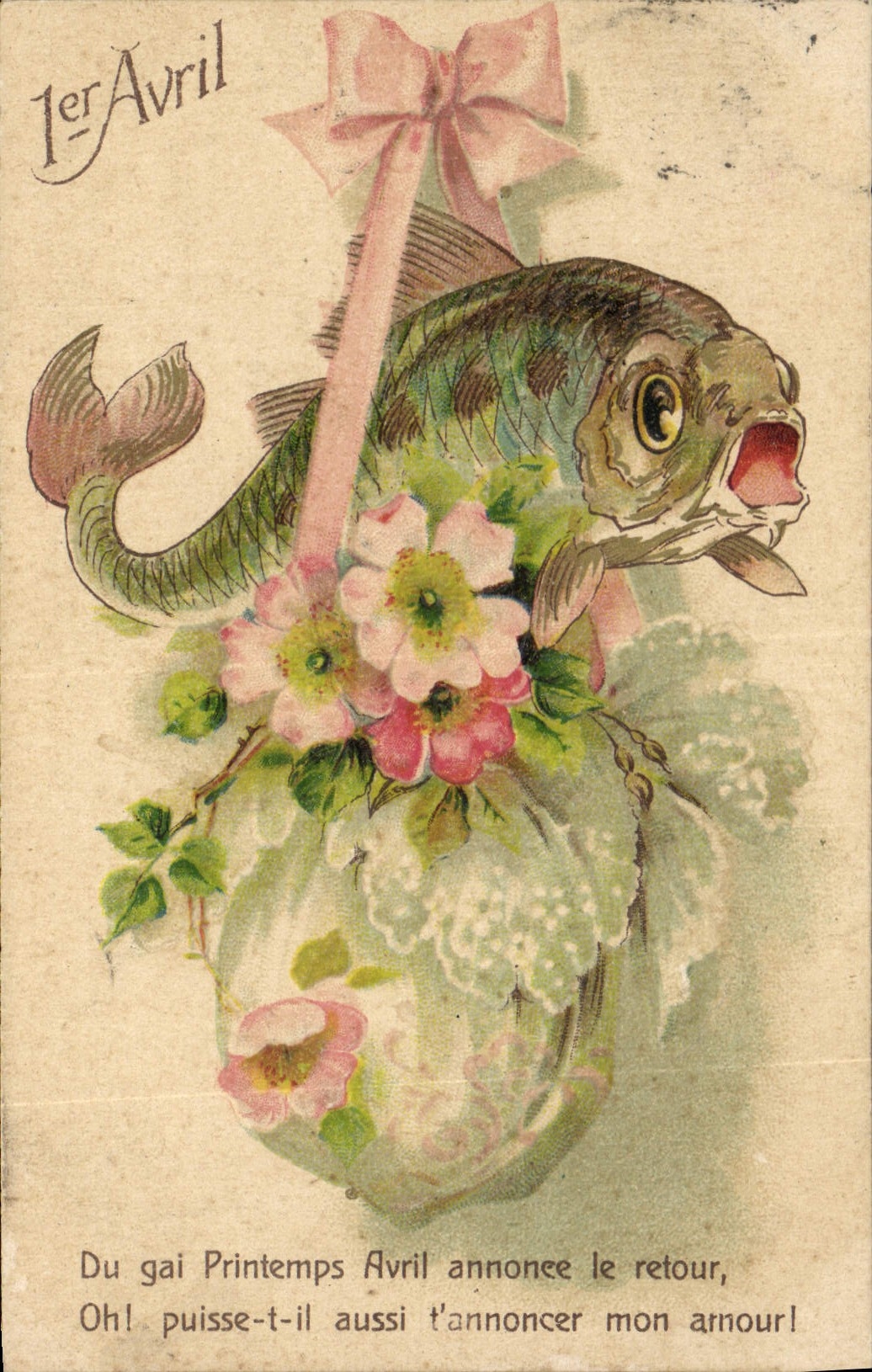 CPA Fantaisie Paques Poisson 