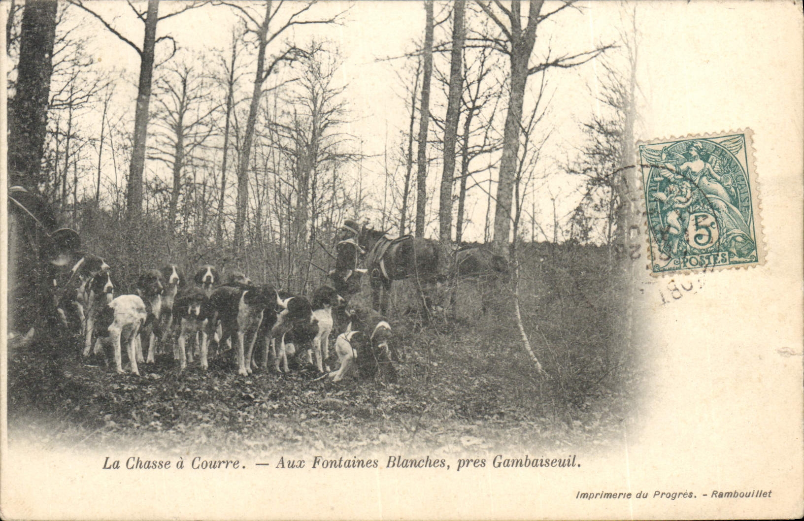 CPA Chasse a courre Aux fontaines blanchers pres Gamabaiseuil