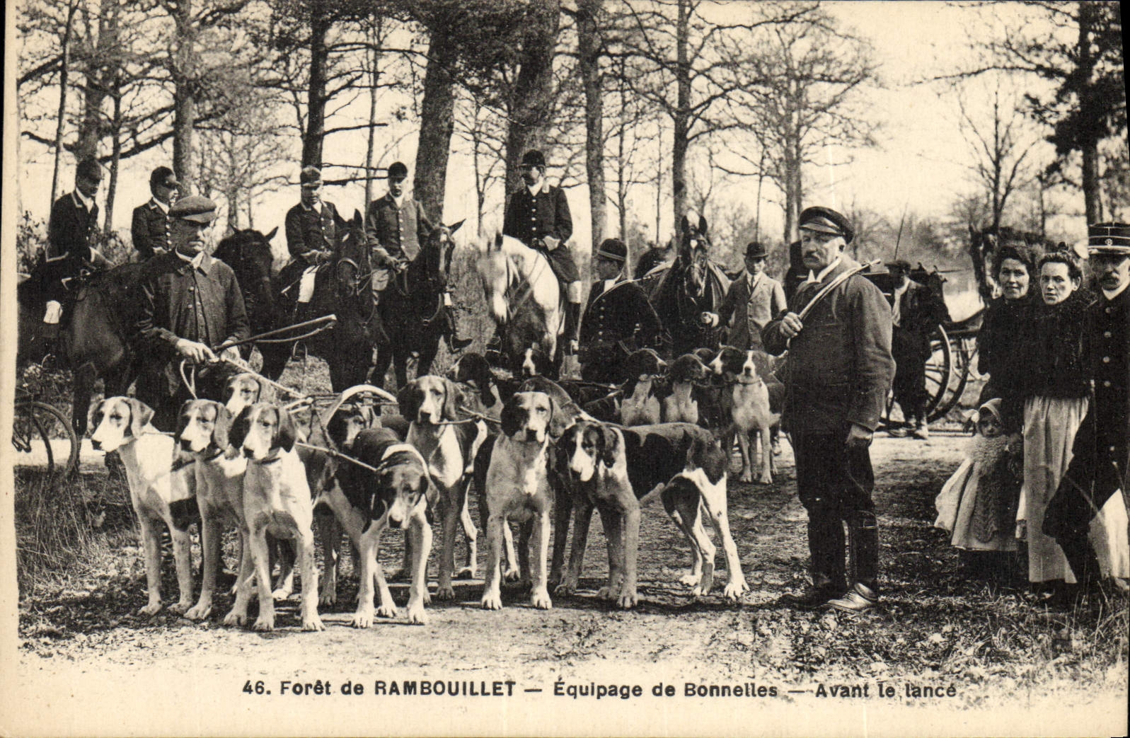Postal Caza que debe perseguirse Taladro de Rambouillet Tripulación de Bonnelles antes de los lanzado Perros Perro