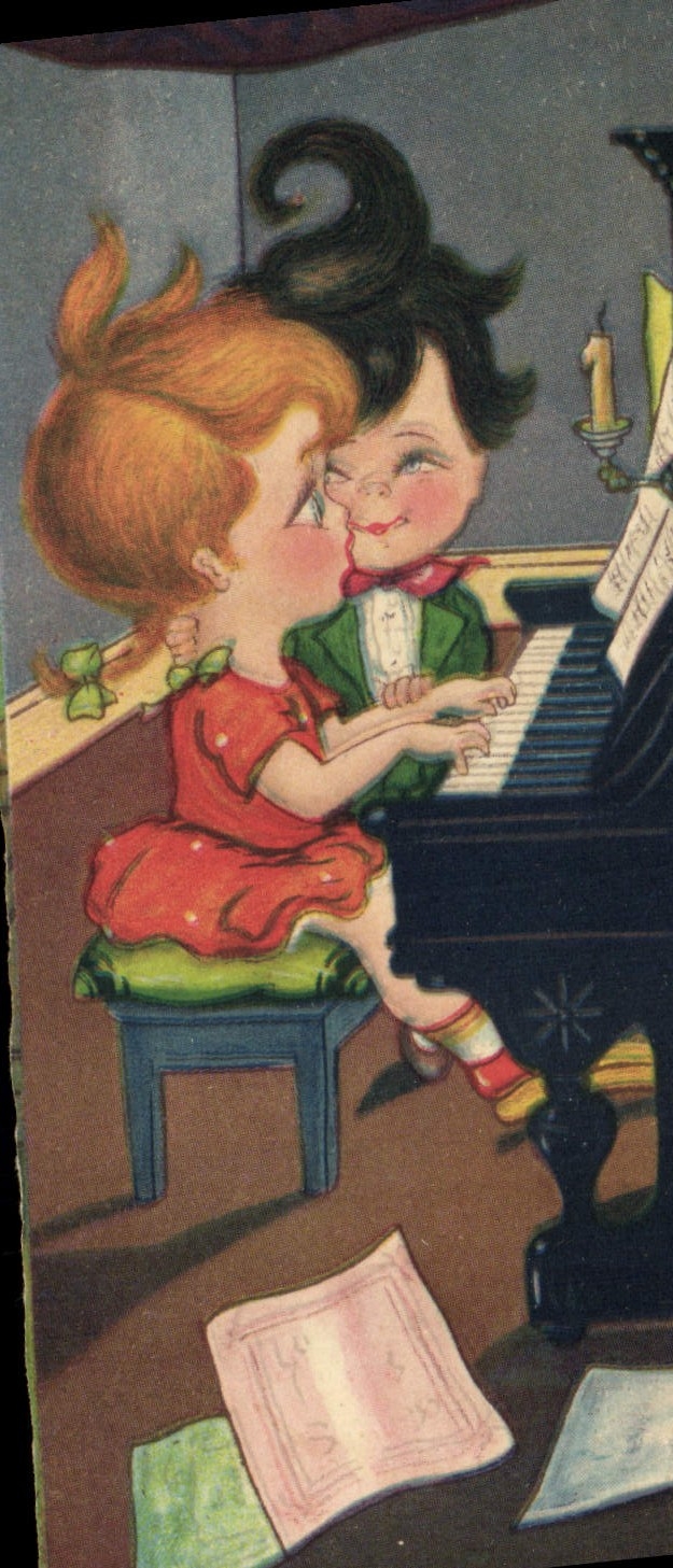 CPA Fantaisie Illustrateur Enfants Piano