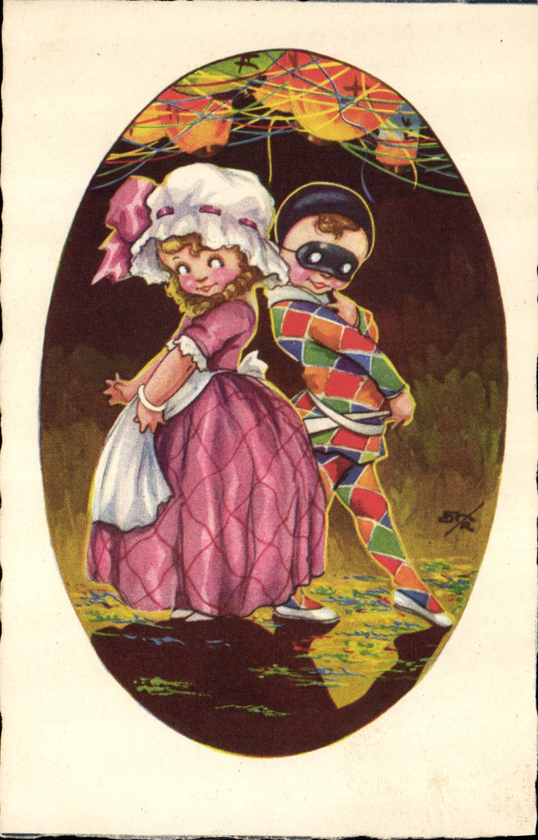 CPA Fantaisie Illustrateur Enfants Pierrot