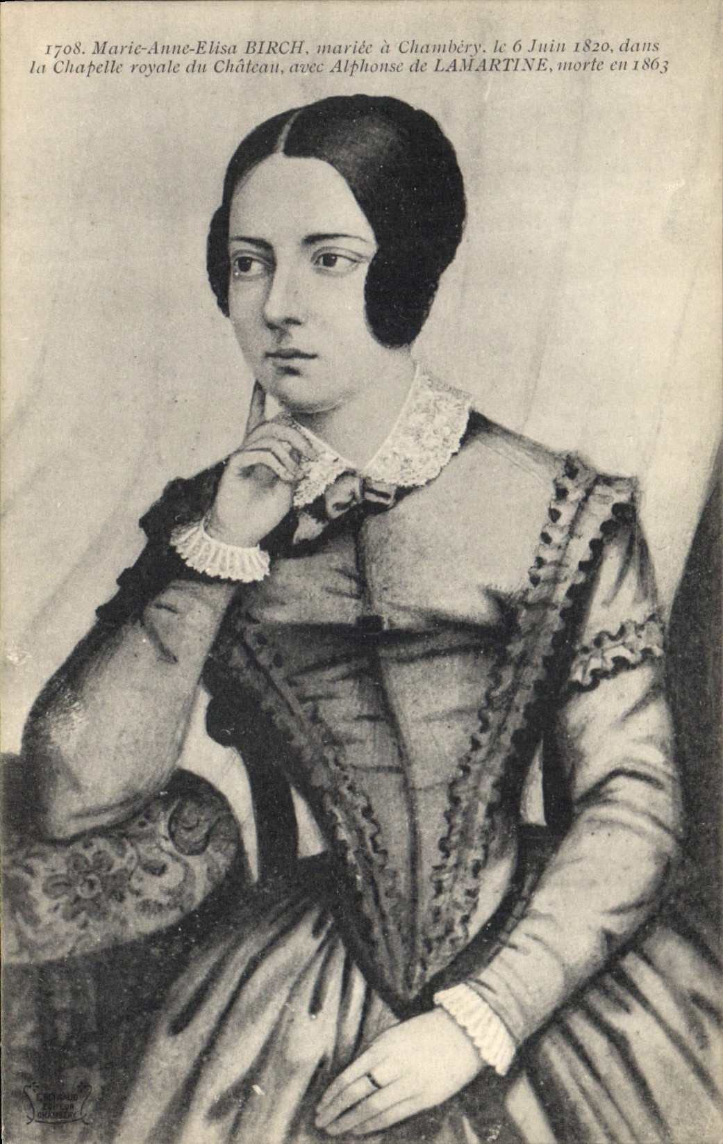 CPA Lamartine Marie Anne Elisa Birch mariee a Chambery