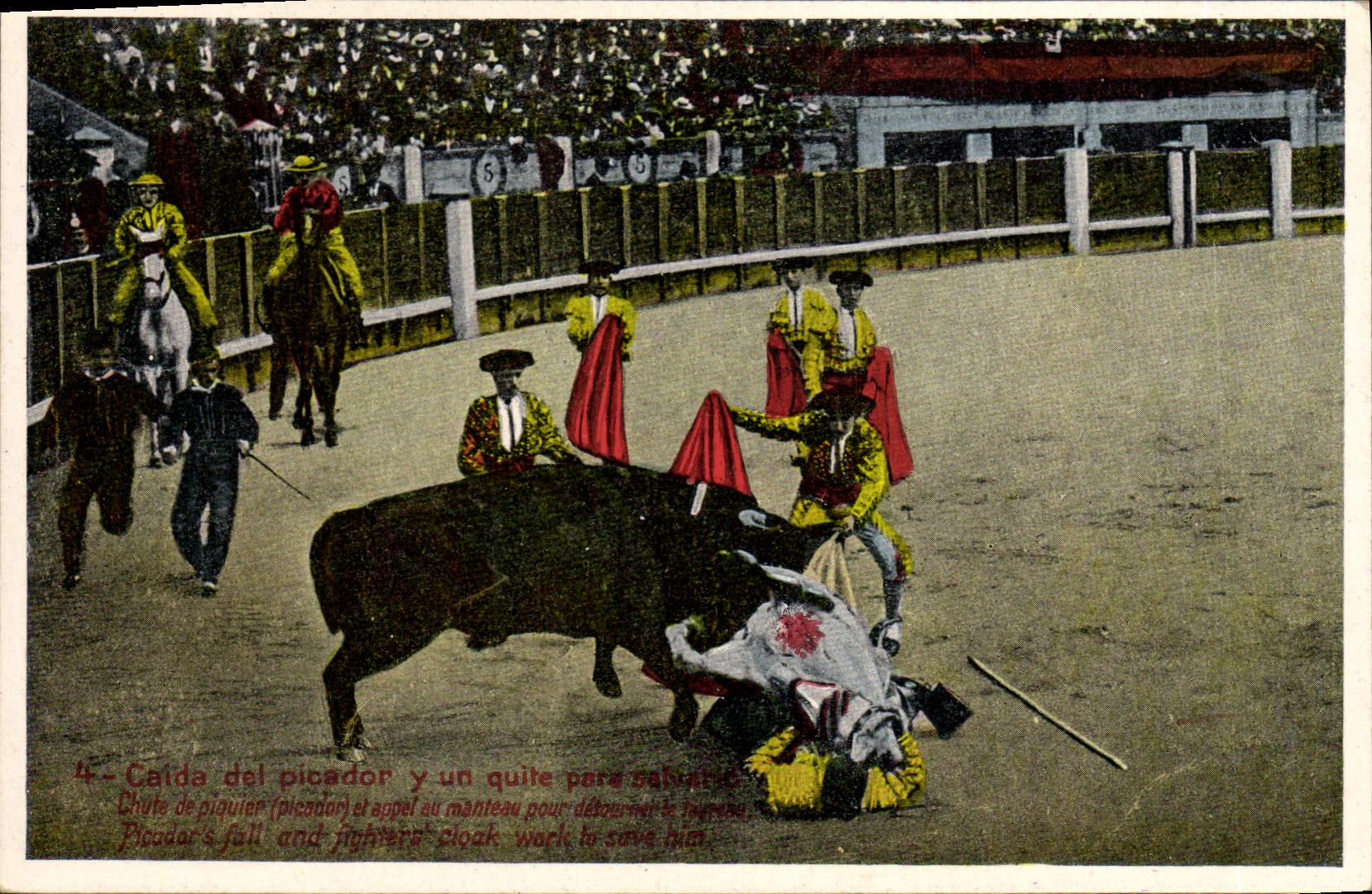 CPA Corrida Course de taureaux Caida del picador 