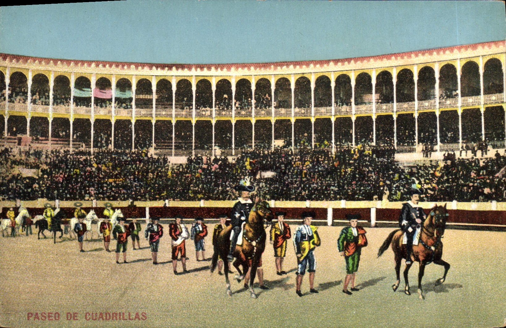 Vintage Postcard Bullfight Bullfight Paseo of cuadrillas