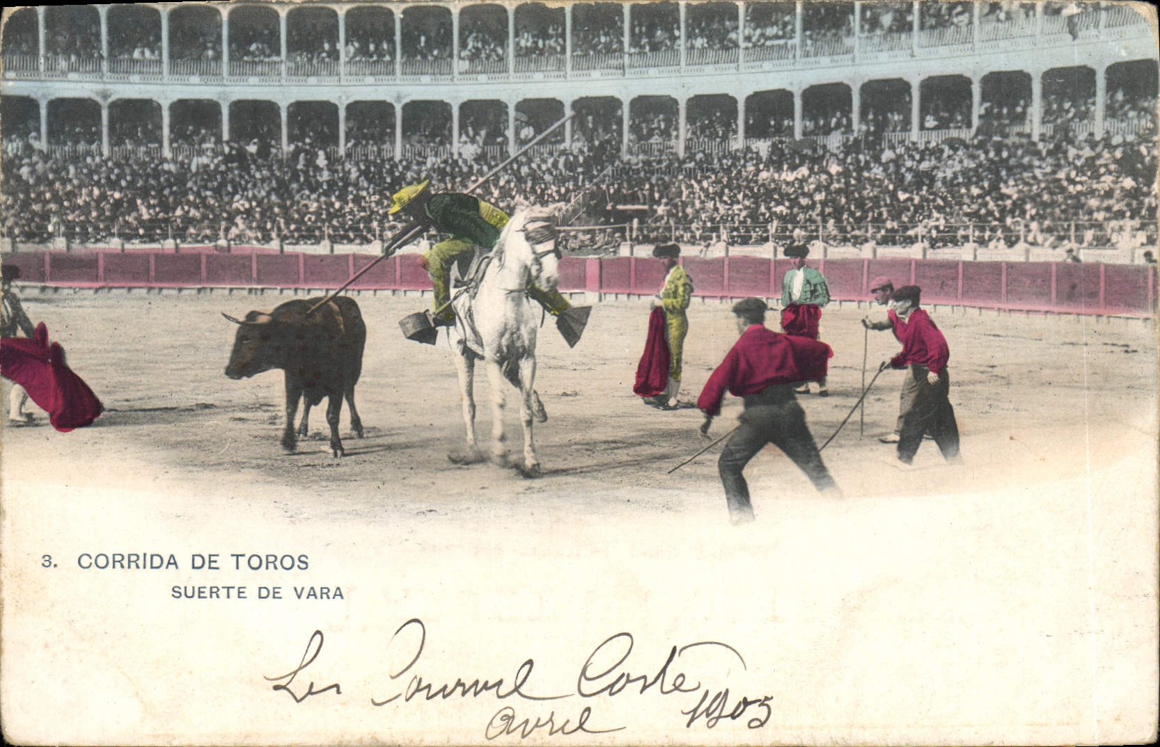 CPA Corrida Course de taureaux Corrida de Toros Suerte de Vara