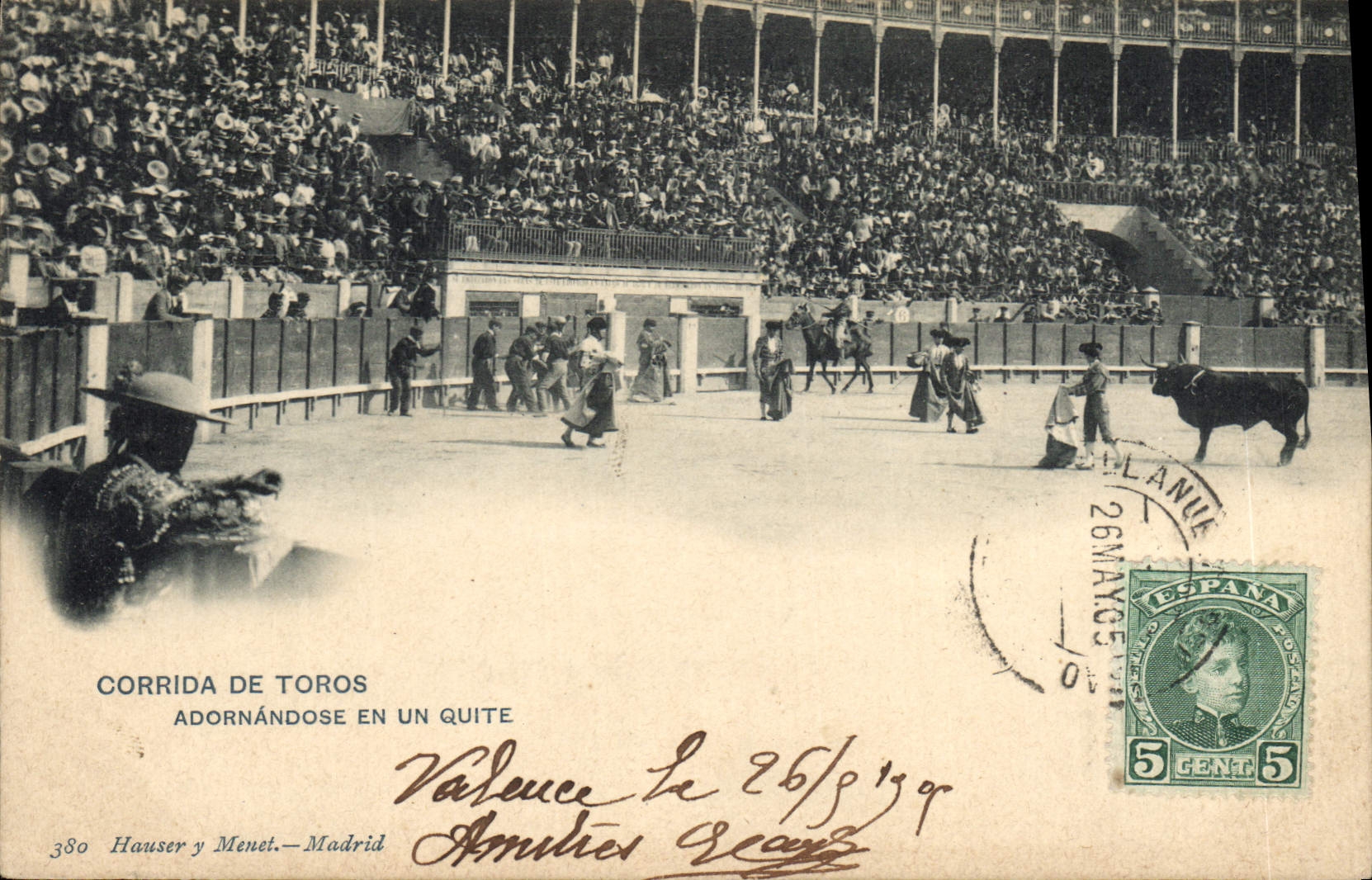 Postal Corrida Corrida de toros Adornandose en un quite