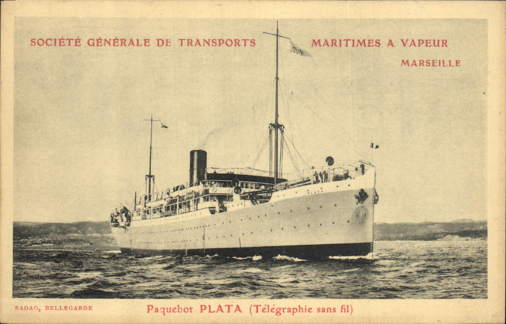 CPA Bateau Paquebot Plata Marseille 