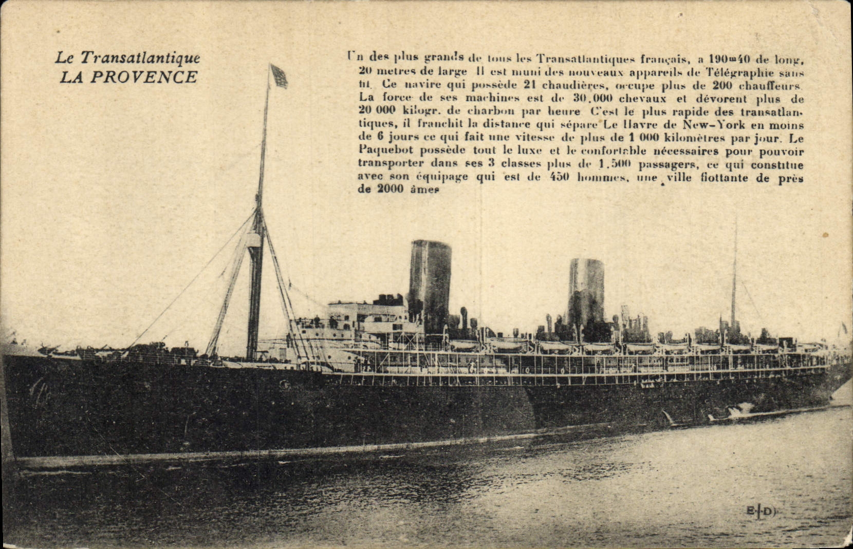 CPA Bateau Paquebot Transatlantique La Provence