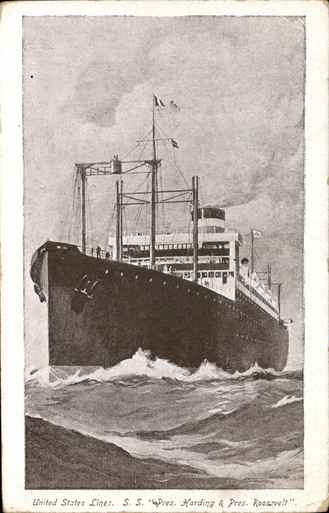 CPA Bateau Paquebot United States Lines SS PRes Harding et Pres Roosevelt
