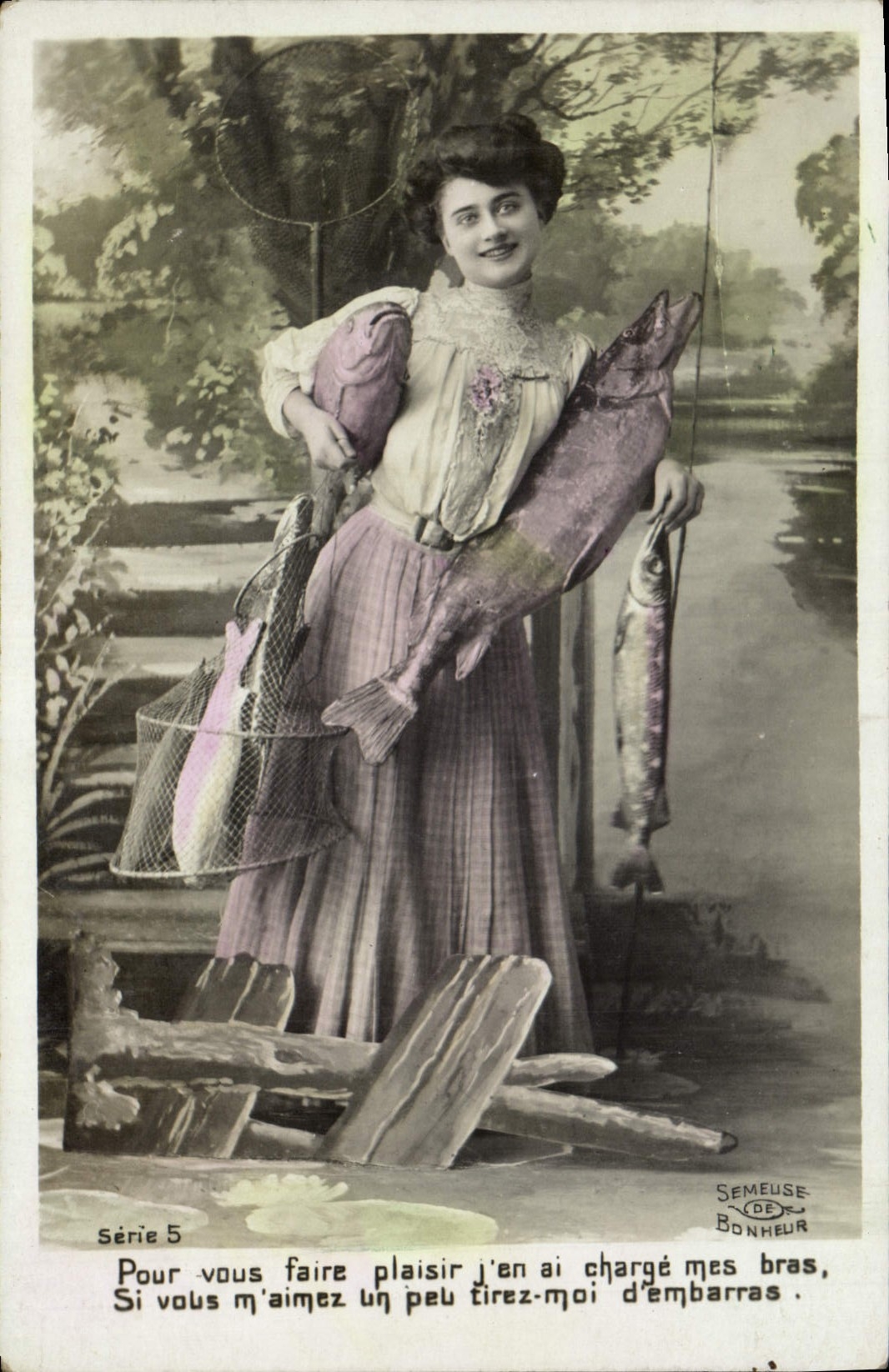 CPA Fantaisie Paques 1er Avril Femme 