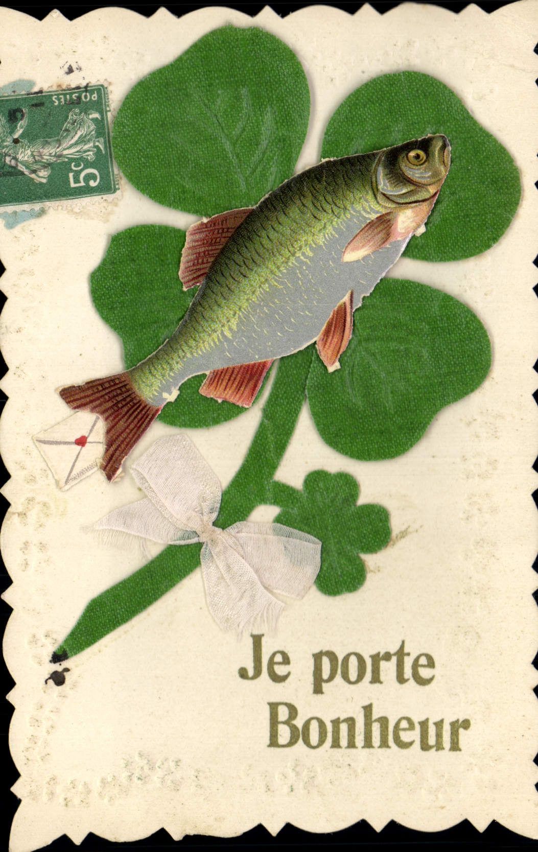 CPA Fantaisie Paques 1er Avril Trefle