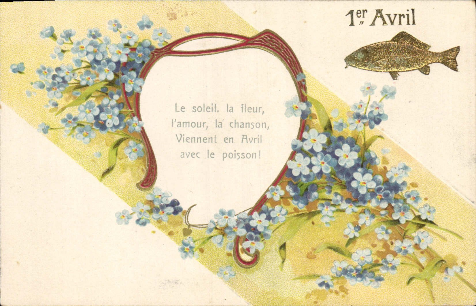 CPA Fantaisie Paques 1er Avril Fleurs 