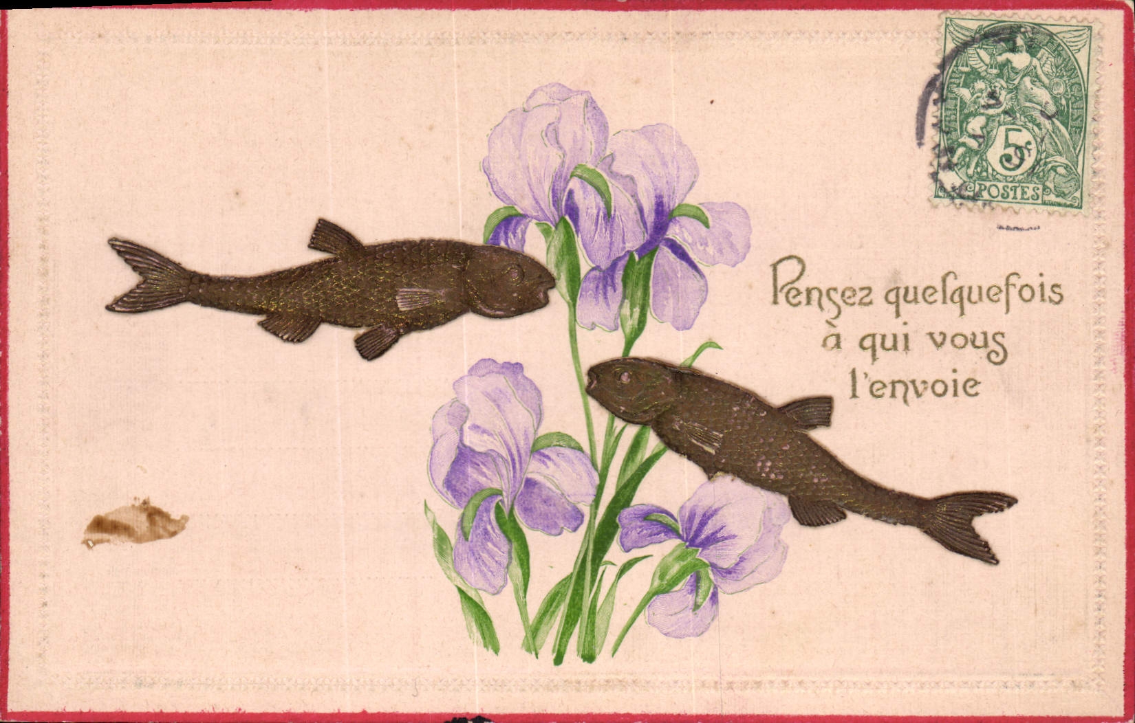 CPA Fantaisie Paques 1er Avril Fleurs 