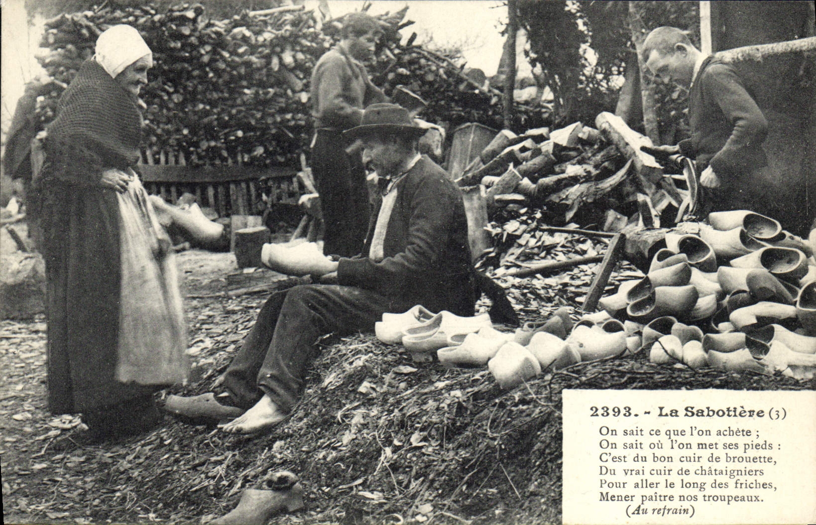 Vintage Postcard Shoe the sabotiere SIGNAL