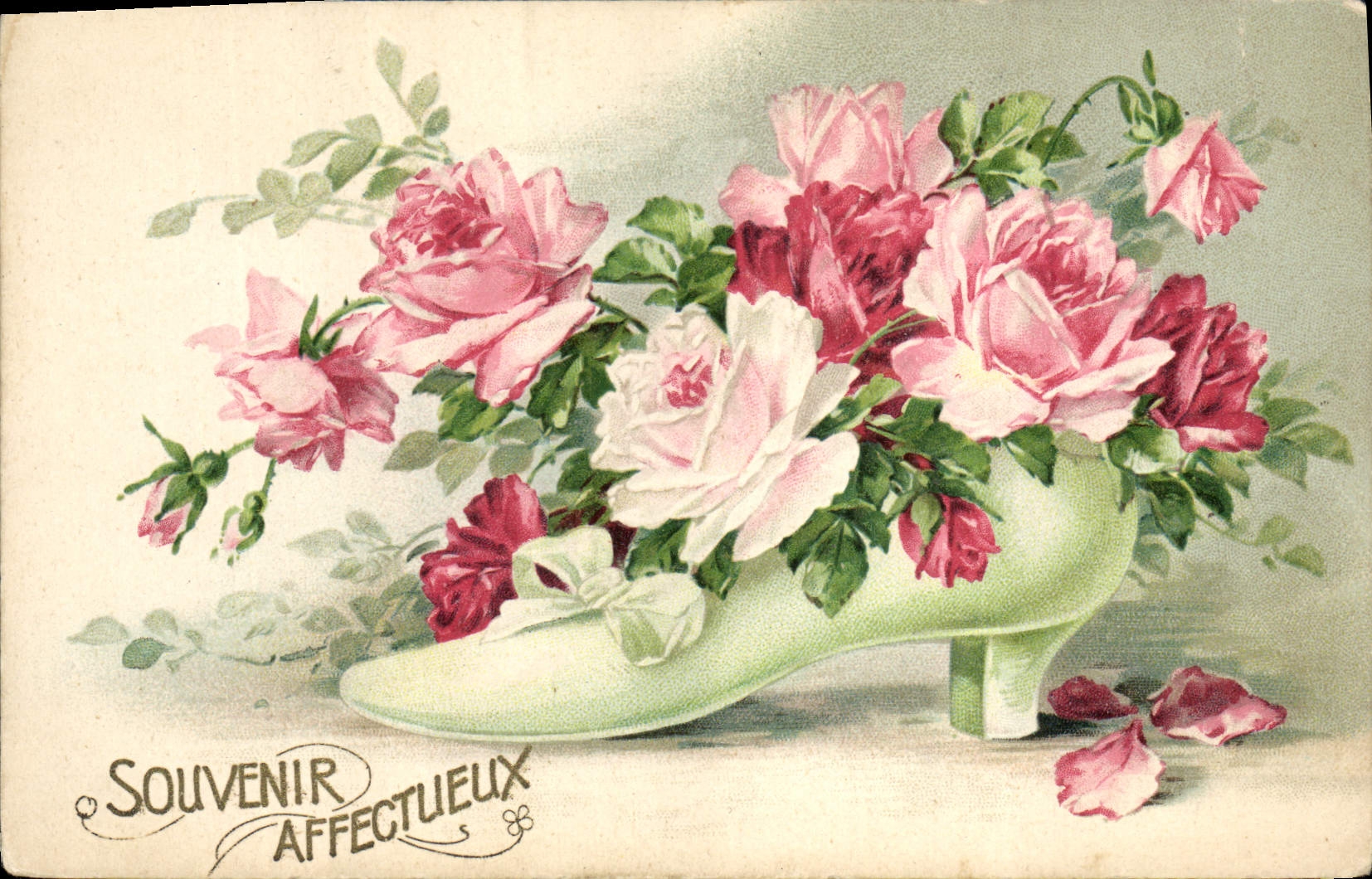 Vintage Postcard Fantasy Shoe