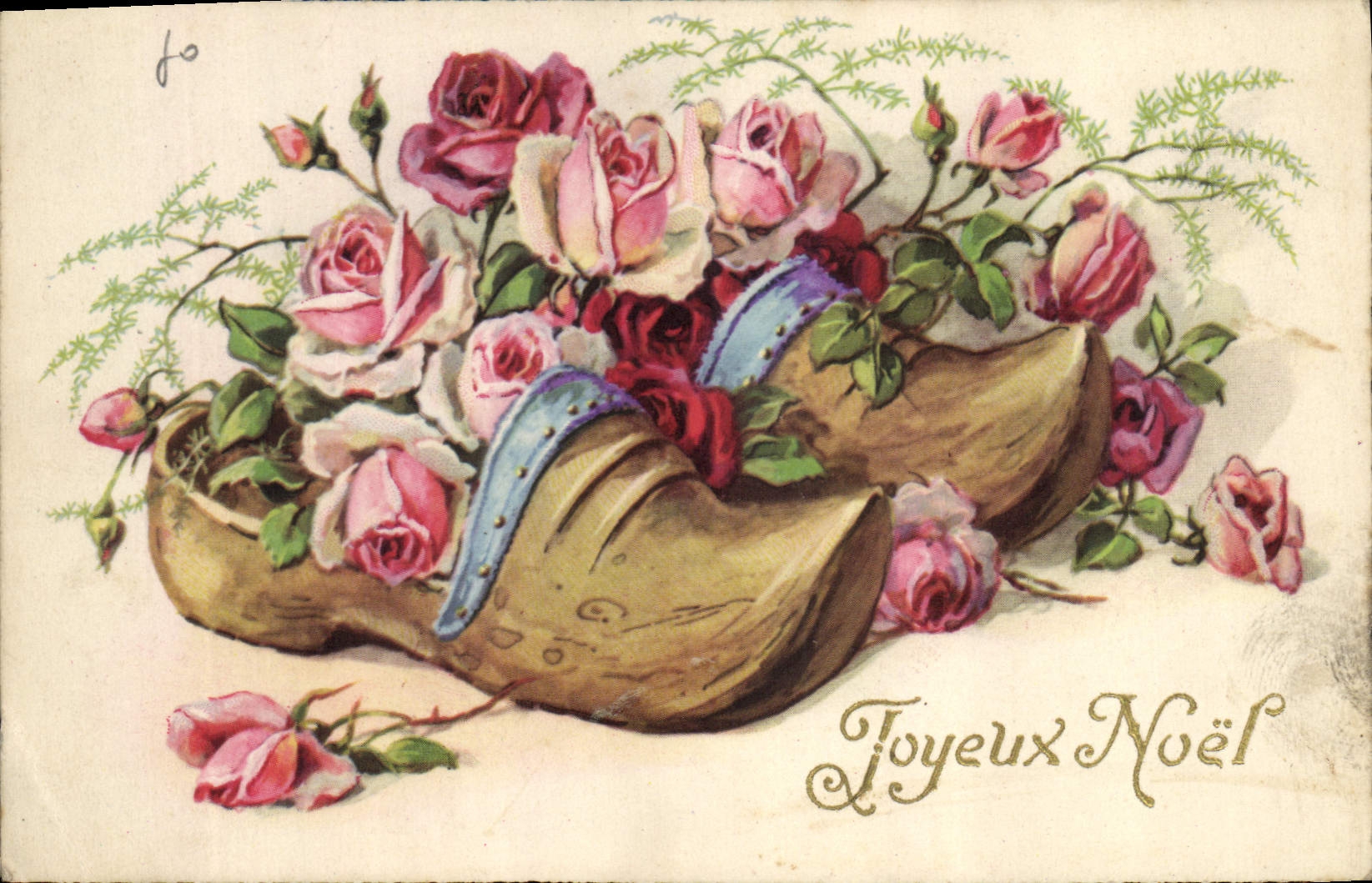 CPA Fantaisie Fleurs Sabot 
