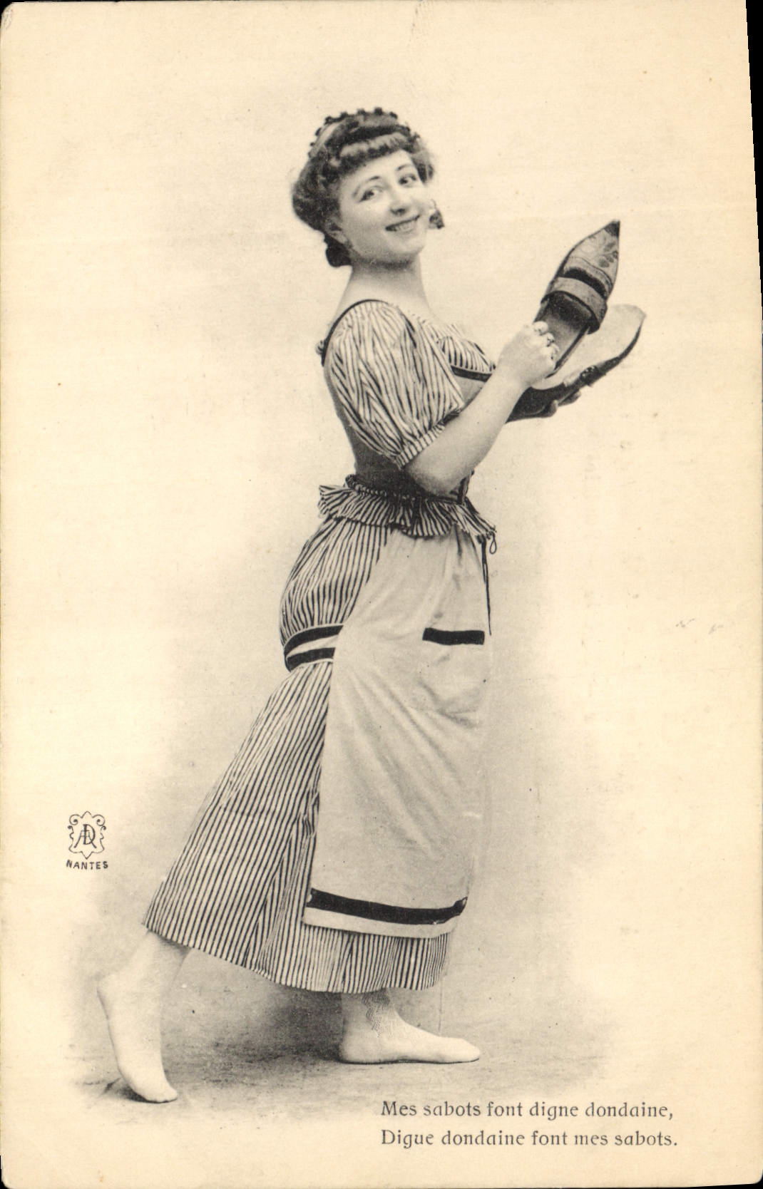 Vintage Postcard Sabotiere Shoe
