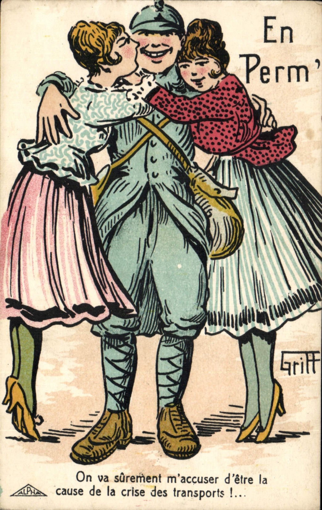 CPA Fantaisie Illustrateur Griff En perm 