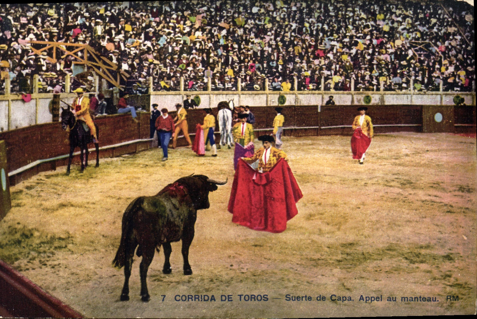 Postal Corrida Curso de toros Corrida de toros Suerte de envolvió a Llamada al abrigo