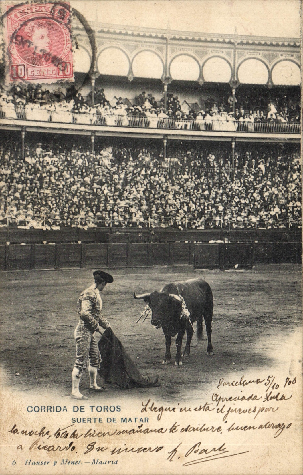 CPA Corrida Course de taureaux Corrida de Toros Suerte de matar