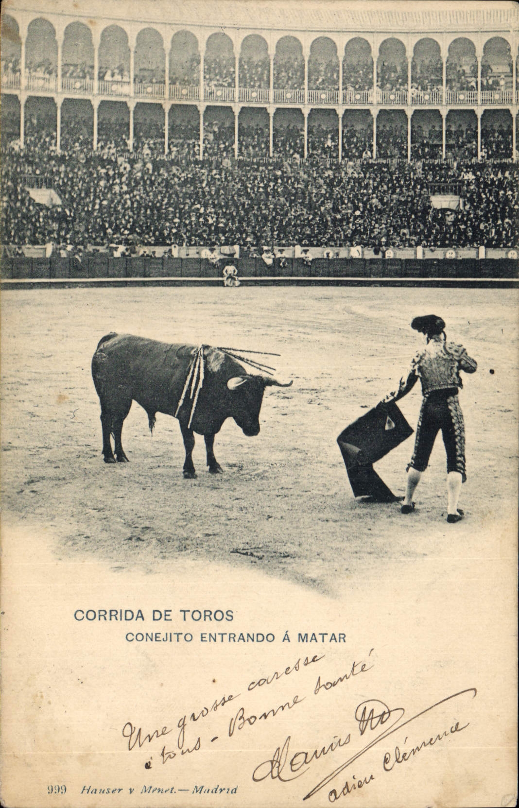CPA Corrida Course de taureaux Conejito entrando a Matar 