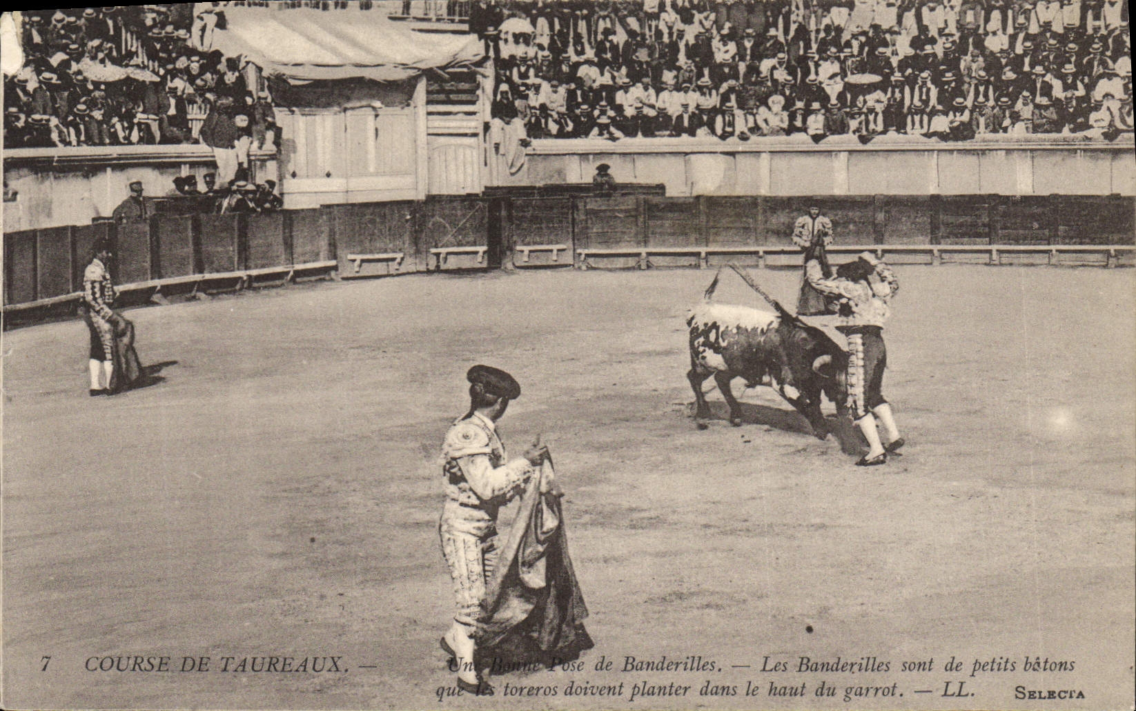 CPA Corrida Course de taureaux Une bonne pose de banderilles