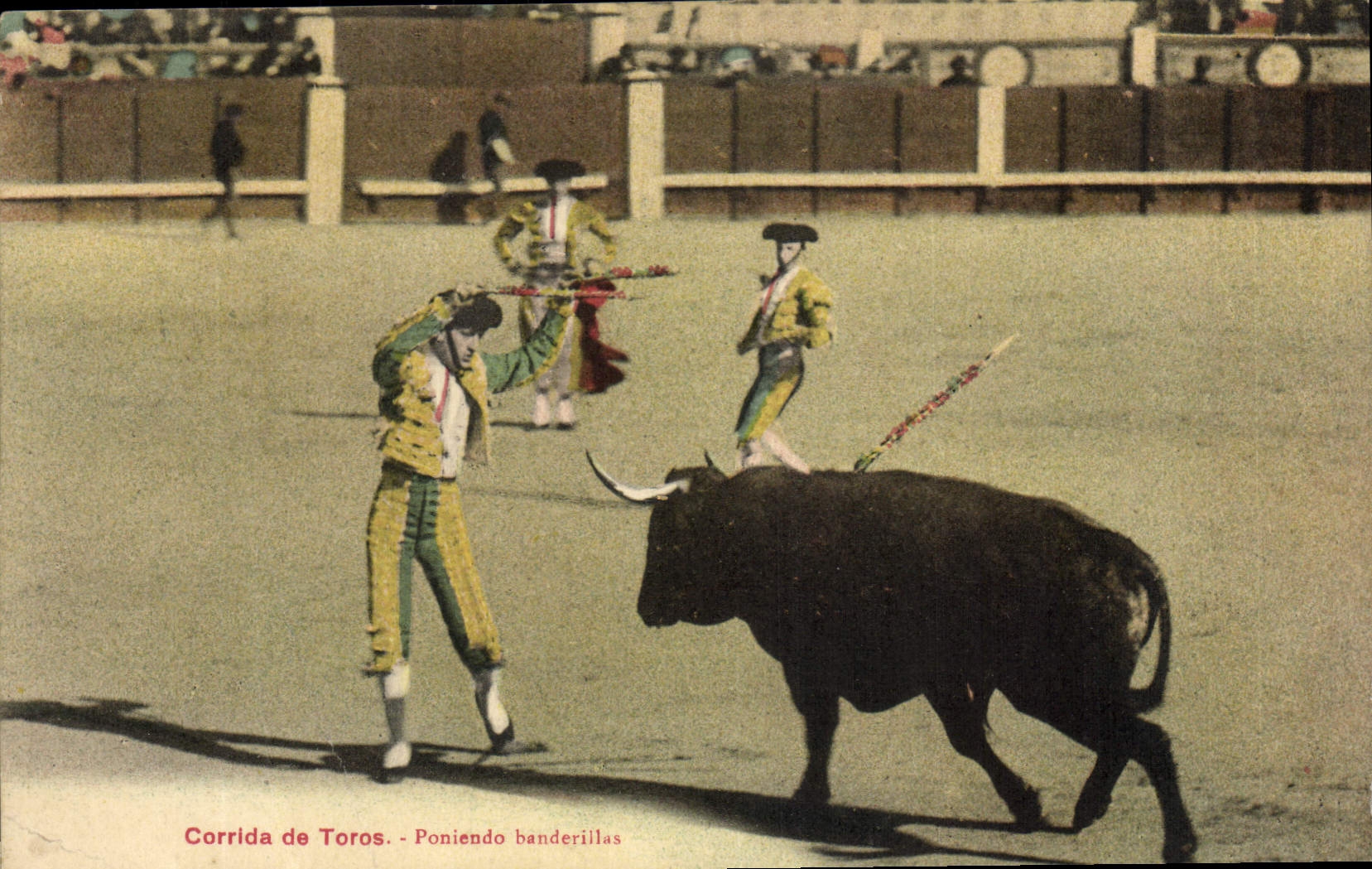 CPA Corrida Course de taureaux Poniendo banderillas