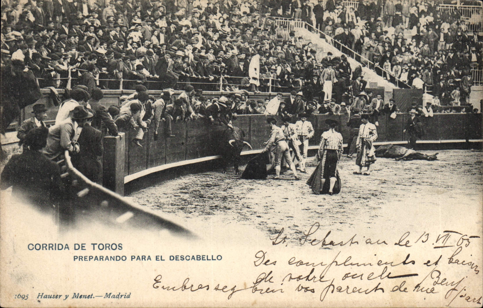 Postal Corrida Corrida de toros Preparando previo EL Descabello