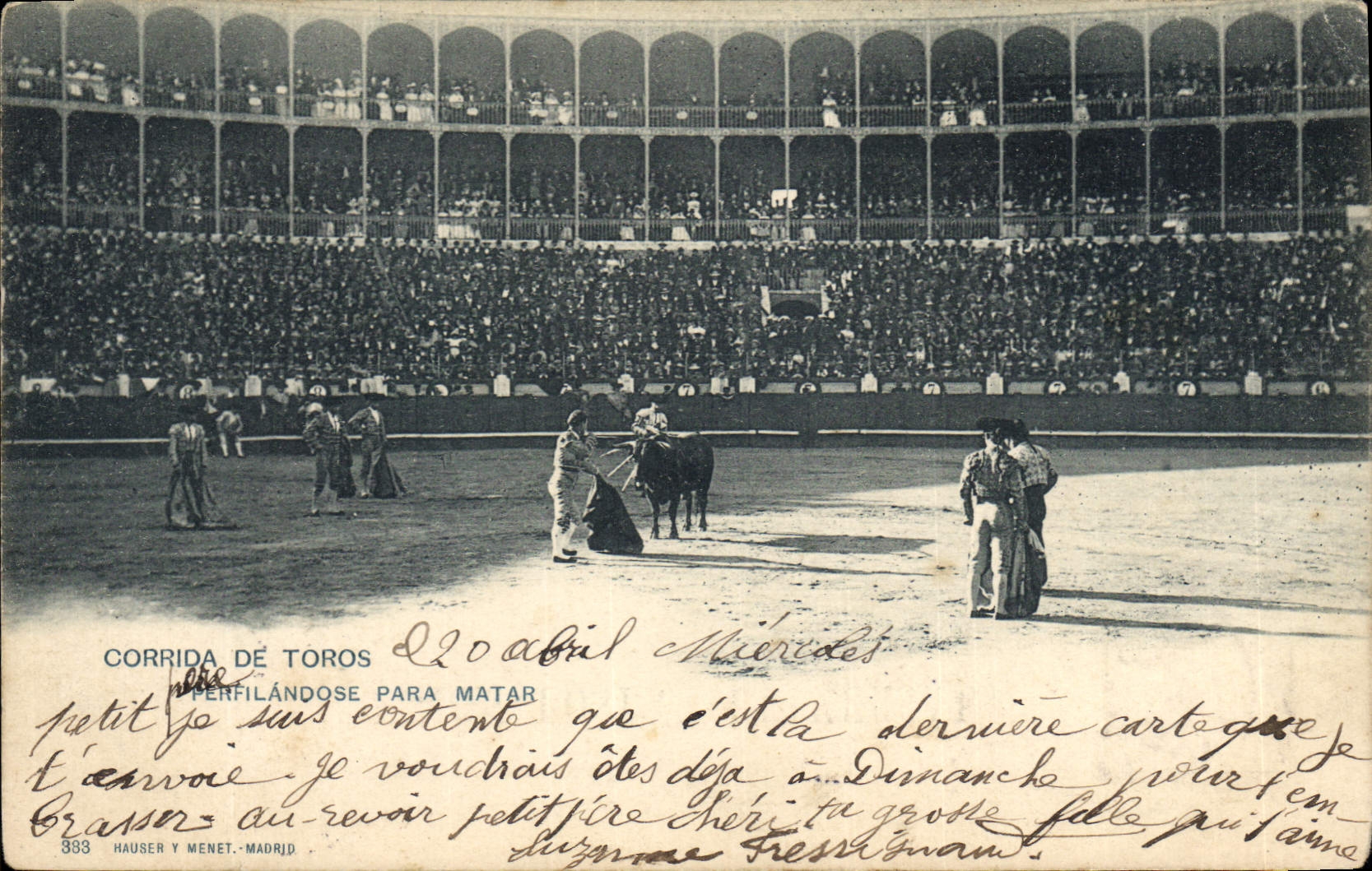CPA Corrida Course de taureaux Perfilandose para matar