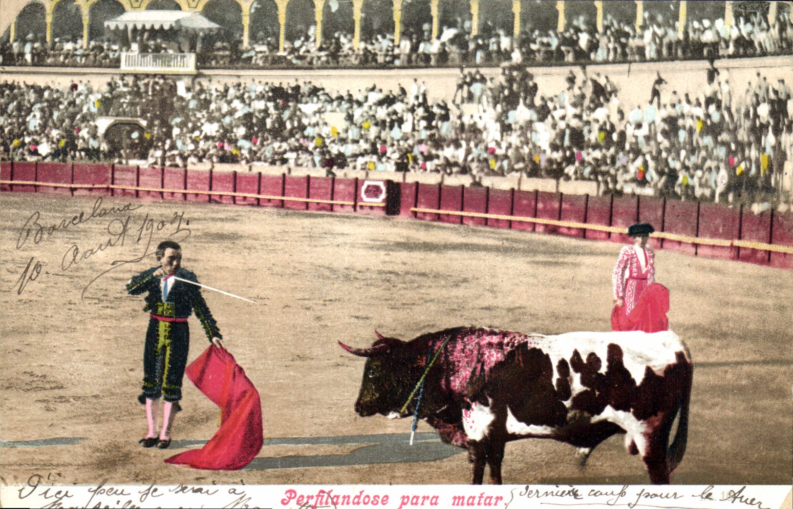 CPA Corrida Course de taureaux Perfilandose para matar