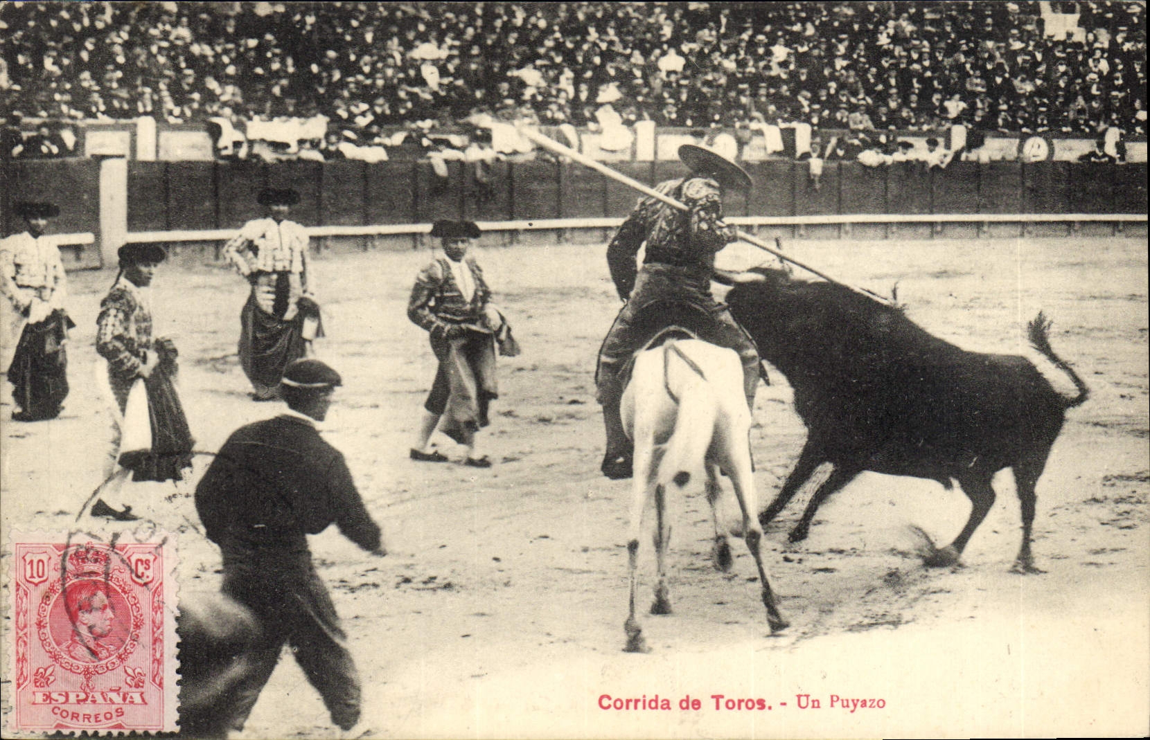 CPA Corrida Course de taureaux Un Puyazo