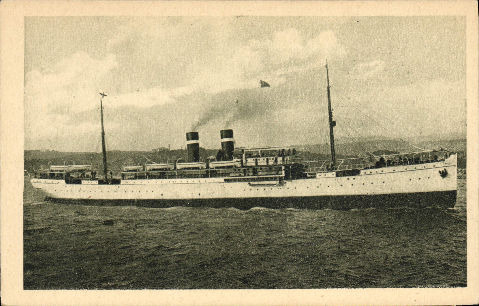 CPA Bateau Paquebot Fabre Line SS Roma