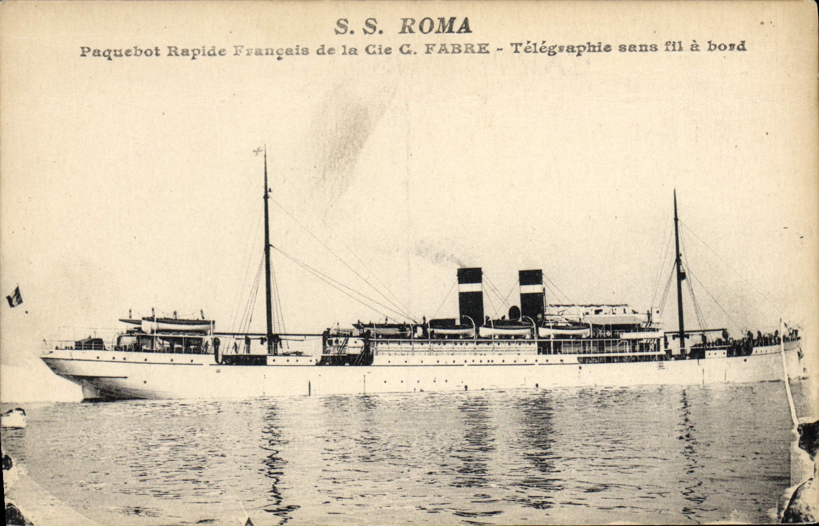 CPA Bateau Paquebot rapide Francais de la Cie C Fabre SS Roma 