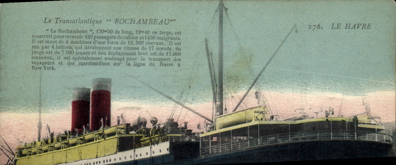 CPA Bateau Paquebot Le Transatlantique Rochambeau