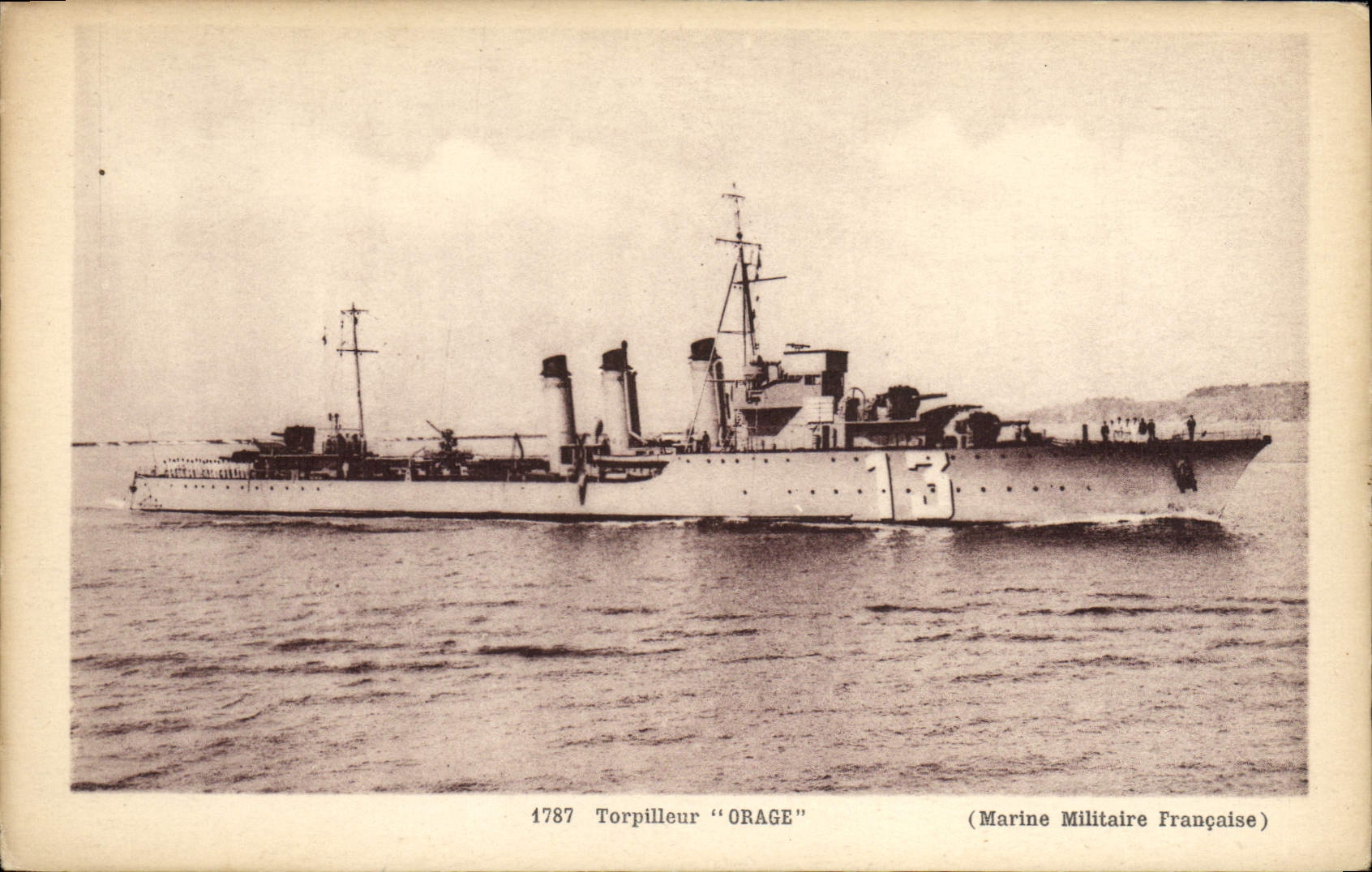 Vintage Postcard Boat Steamer Storm