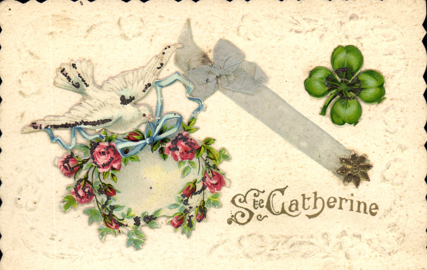 CPA Fantaisie Brodee Colombe Ste Catherine 