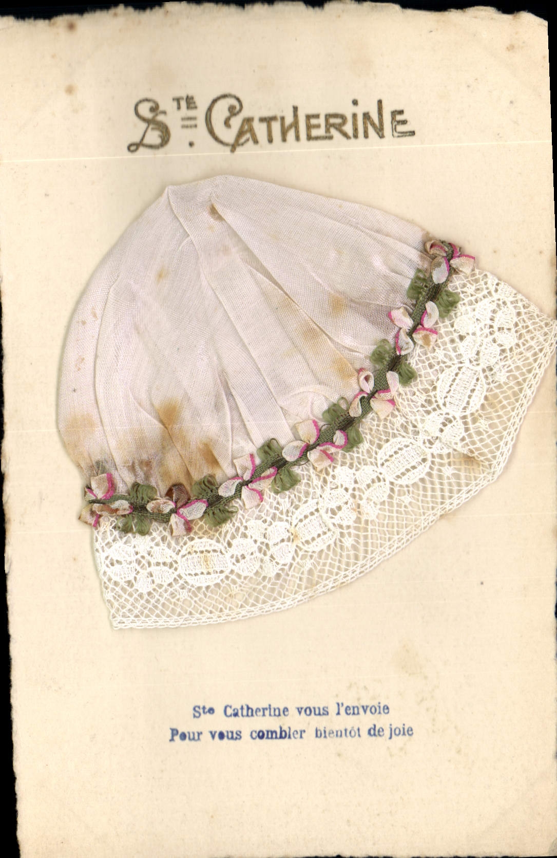 CPA Fantaisie Brodee Bonnet Ste Catherine 