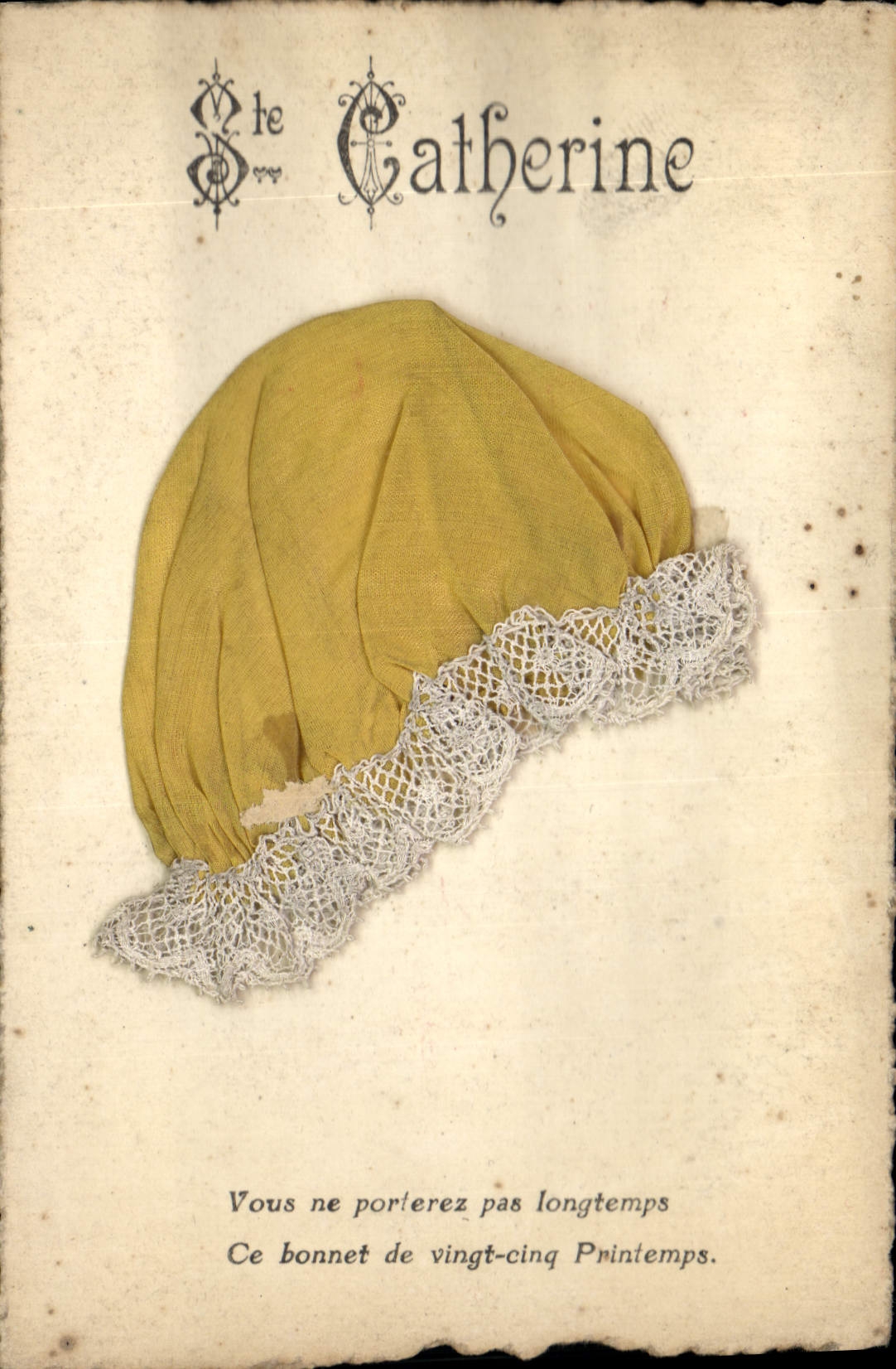 CPA Fantaisie Brodee Bonnet Ste Catherine 